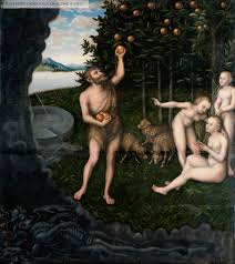 Lucas Cranach`s version of the stealing of the apples of Hesperides