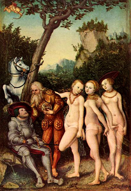 Cranach painted Paris` judgement more erotic